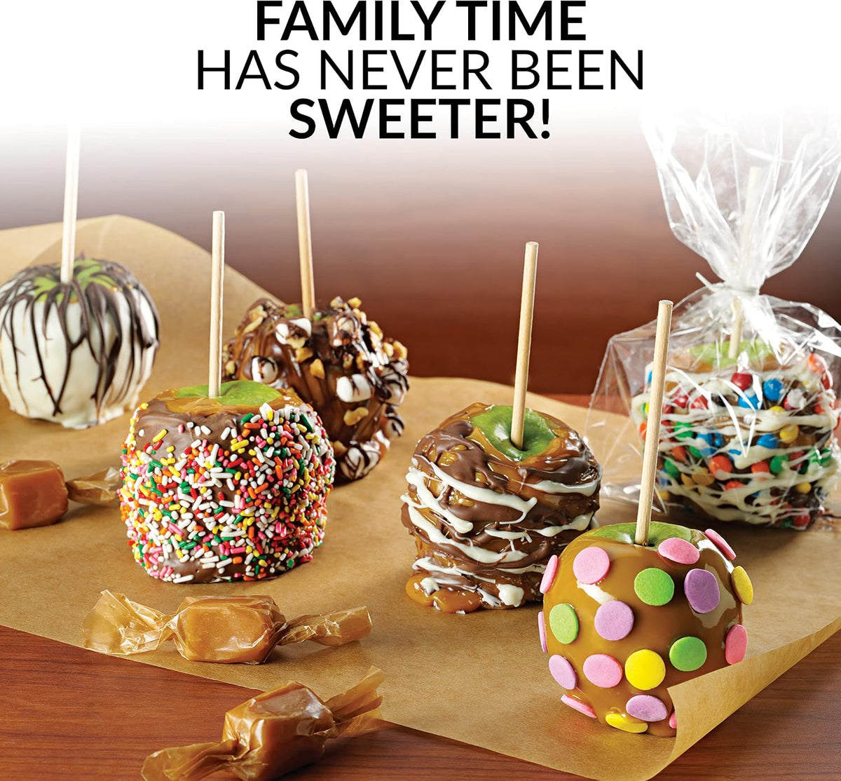 Chocolate & Caramel Fondue Pot, 25 Sticks, Fondue Machine with Decorating and Toppings Trays